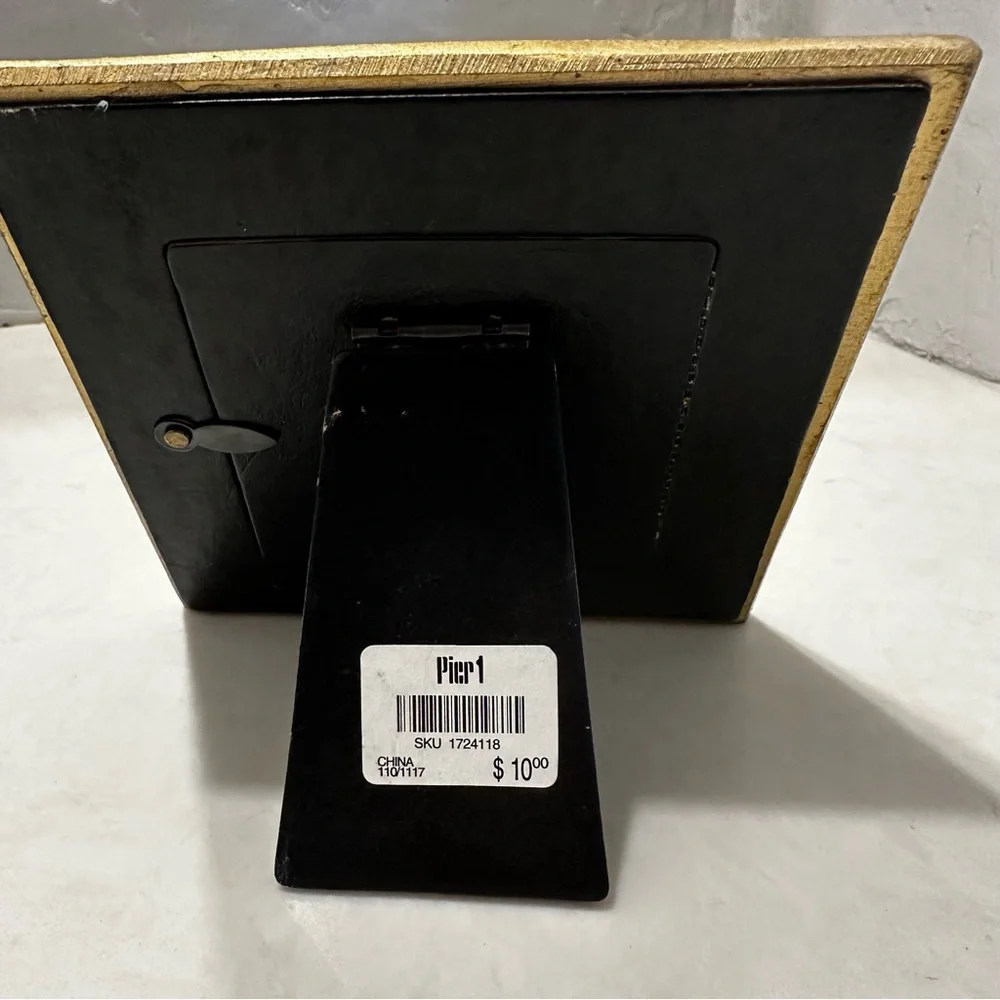 Pier 1 Imports Gold Metal Elephant Picture Frame Vintage